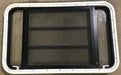 Used Black Radius Emergency Opening Window : 35 1/4" W x 21 1/4" H x 1 7/8" D - Young Farts RV Parts
