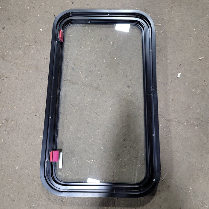 Used Black Radius Emergency-Opening Window : 35 3/4" W X 19 3/4" X 2" D - Young Farts RV Parts