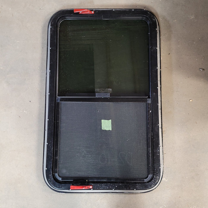 Used Black Radius Emergency-Opening Window : 35 3/4 X 21 1/2 X 2" D - Young Farts RV Parts