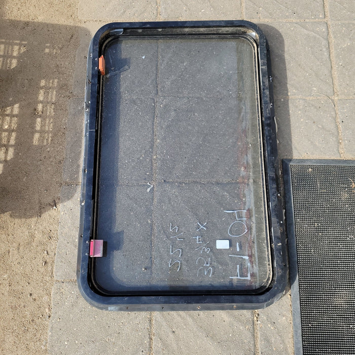 Used Black Radius Emergency Opening Window : 35 3/4 X 22 1/2 X 2" D