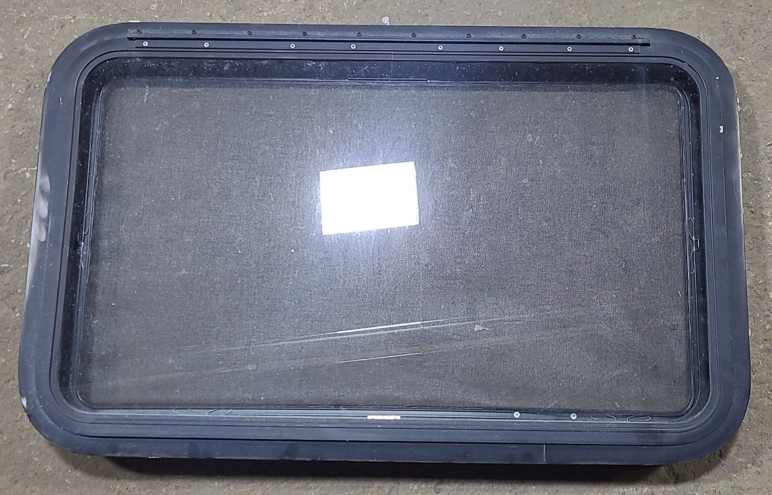 Used Black Radius Emergency Opening Window : 35 3/8" W x 21 3/8" H x 1 5/8" D