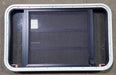 Used Black Radius Emergency Opening Window : 35" W x 21 1/4" H x 1 3/4" D - Young Farts RV Parts