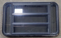 Used Black Radius Emergency Opening Window : 35" W x 21 1/4" H x 1 3/4" D - Young Farts RV Parts
