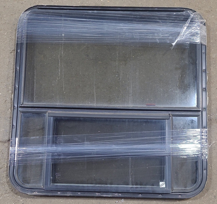 Used Black Radius Emergency Opening Window : 36 1/2" W x 36 3/4" H x 1 3/8" D