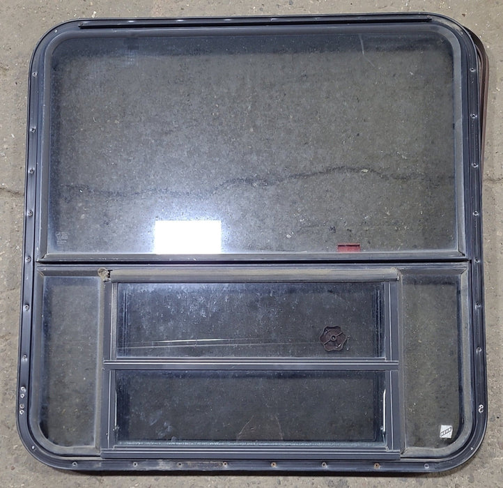 Used Black Radius Emergency Opening Window : 36 3/4" W x 37" H x 1 1/2" D