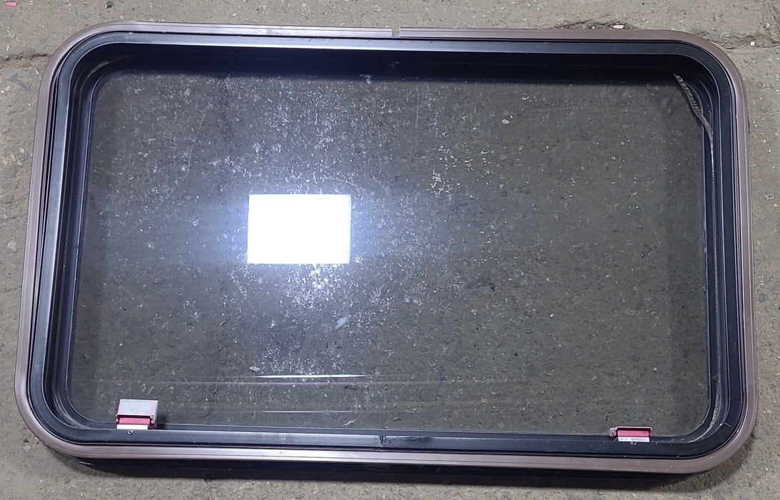 Used Black Radius Emergency Opening Window : 37" W x 23" H x 1 3/8" D - Young Farts RV Parts