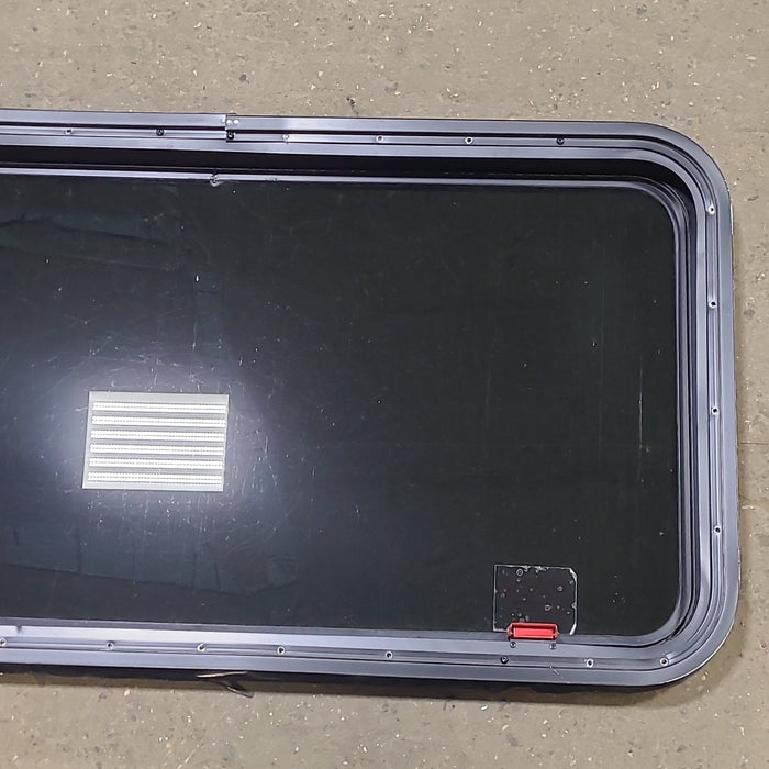 Used Black Radius Emergency Opening Window : 41 3/8" W X 21 1/4" H X 2" D