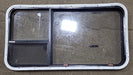 Used Black Radius Emergency Opening Window : 41 3/8" W x 21 5/8" H x 1 7/8" D - Young Farts RV Parts