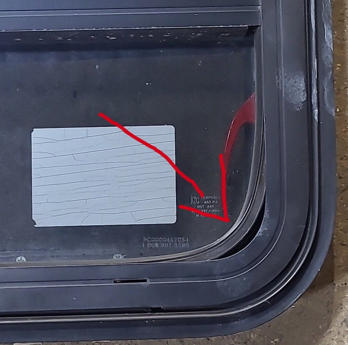 Used Black Radius Emergency Opening Window : 47 1/2" W x 35 1/4" H x 1 3/4" D