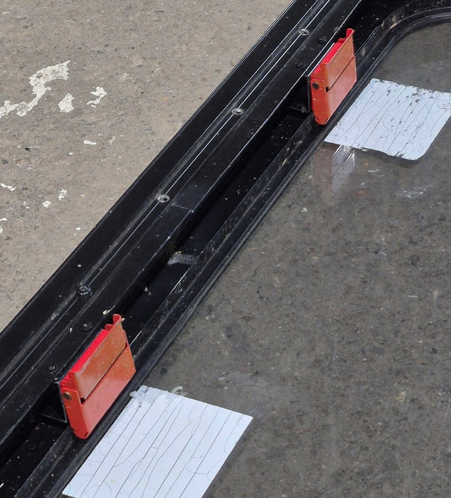 Used Black Radius Emergency Opening Window : 47 1/4" W x 21 1/4" H x 1 3/4" D