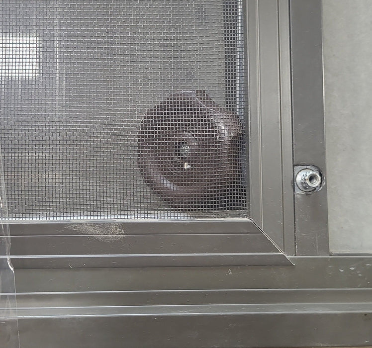 Used Black Radius Emergency Opening Window : 49 3/4" W x 19 1/2" H x 1 7/8" D - Young Farts RV Parts