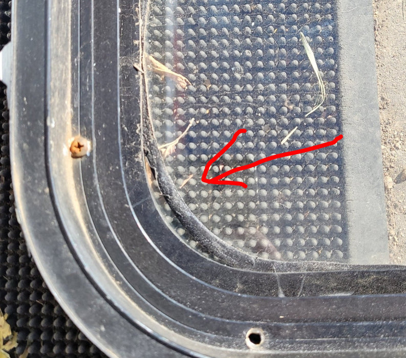 Used Black Radius Emergency Opening Window : 55 1/4 X 25 1/4 X 2" D - Young Farts RV Parts