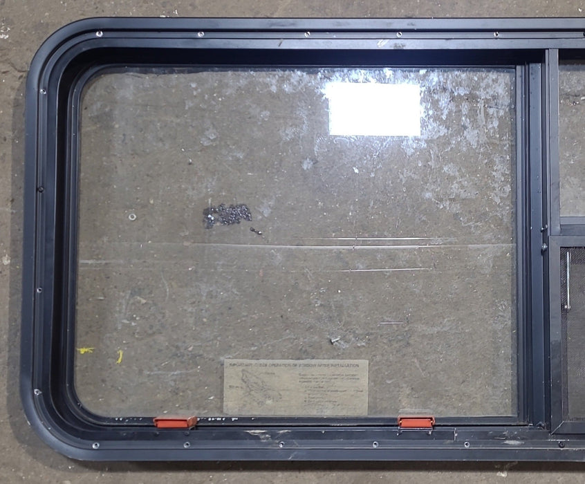 Used Black Radius Emergency Opening Window : 59 1/2" W x 21 1/2" H x 1 7/8" D