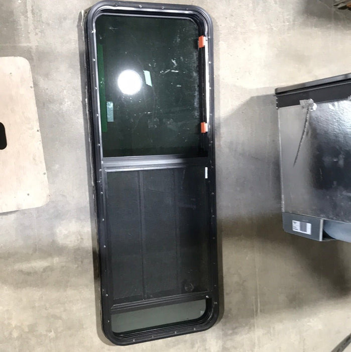 Used Black Radius Emergency Opening Window : 59 1/2" W X 21 3/4" H X 2" D