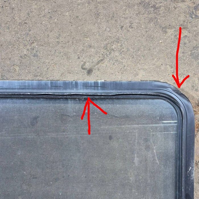 Used Black Radius Emergency Opening Window - 60.25 X 21.75 X 1.75