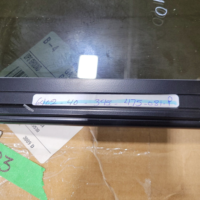 Used Black Radius Frameless Opening Window : 24 1/2" X 10 1/2" X  1/2" D