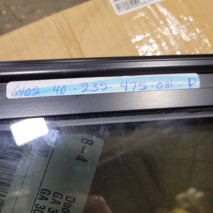 Used Black Radius Frameless Opening Window : 24 1/2" X 10 1/2" X  1/2" D
