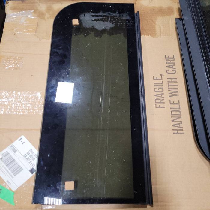 Used Black Radius Frameless Opening Window : 24 1/2" X 10 1/2" X  1/2" D