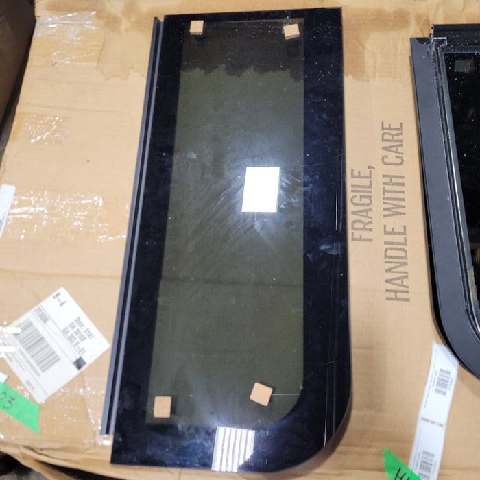 Used Black Radius Frameless Opening Window : 24 1/2" X 10 1/2" X  1/2" D