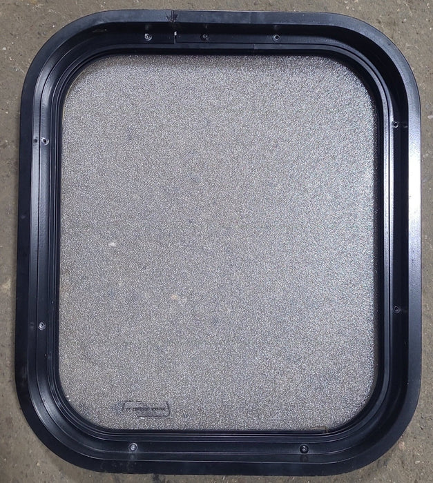 Used Black Radius Non Opening Window : 15 1/2" W x 17 3/4" H x 1 7/8" D