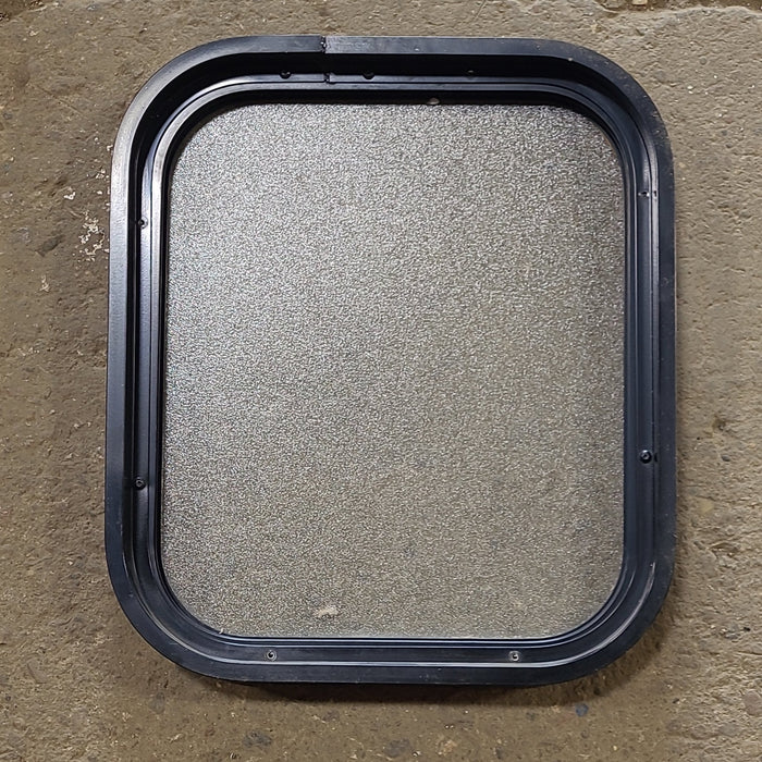 Used Black Radius Non Opening Window : 15 1/4" W x 17 3/4" H x 1 7/8" D