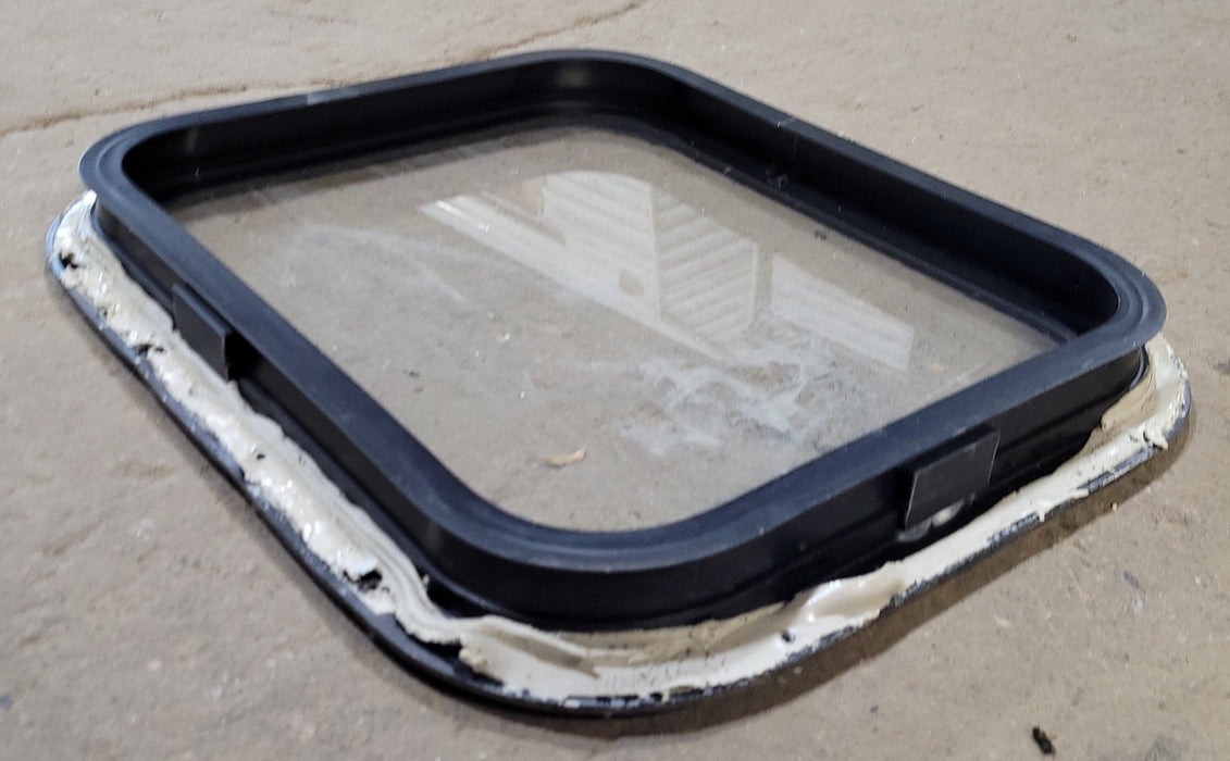 Used Black Radius Non-Opening Window : 16 3/4" W X 19 3/4" H X 1 1/2" D