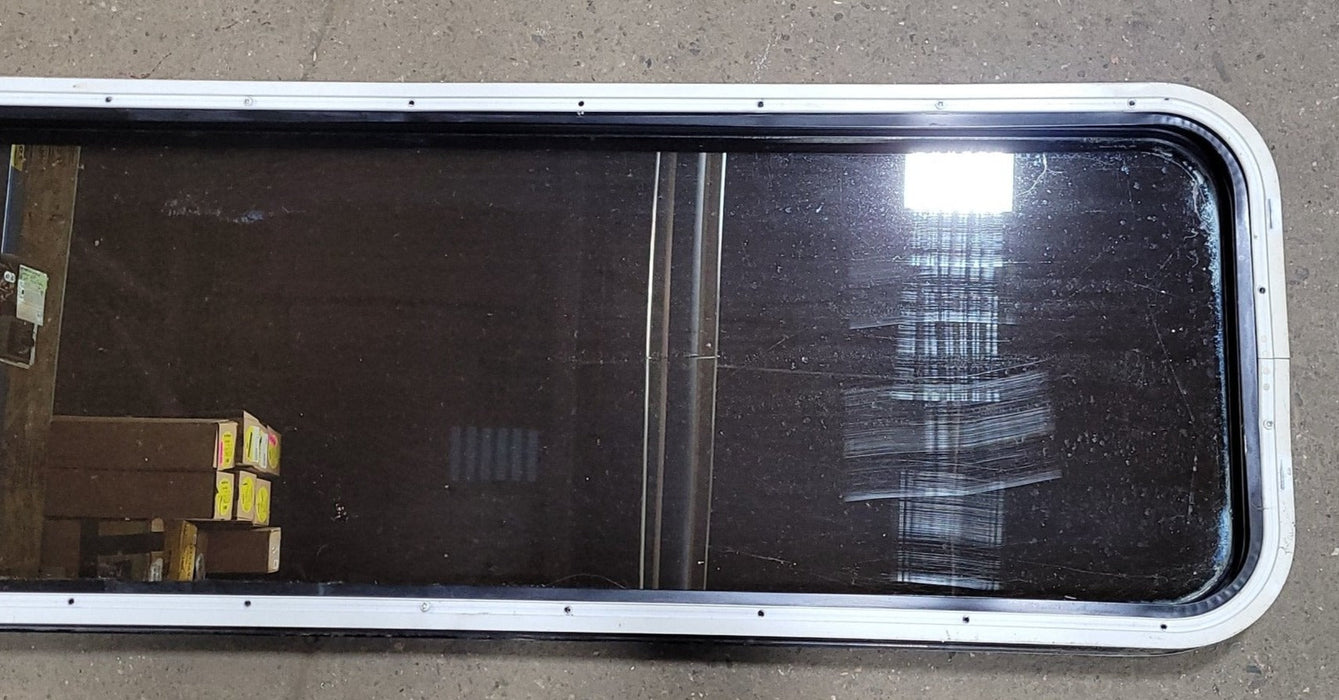 Used Black Radius Non-Opening Window : 16 3/4" W X 59 1/2" H X 1 7/8" D
