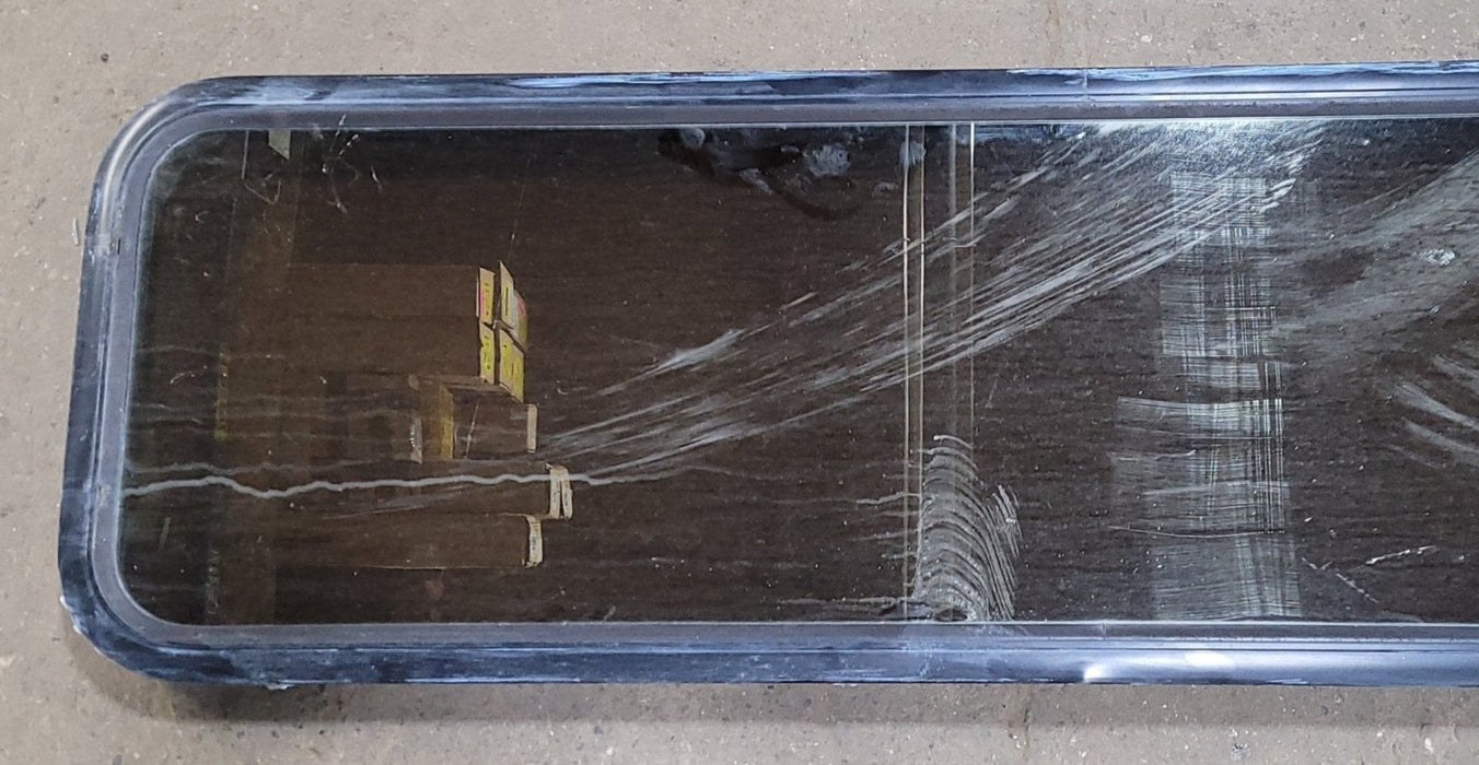 Used Black Radius Non-Opening Window : 16 3/4" W X 59 1/2" H X 1 7/8" D