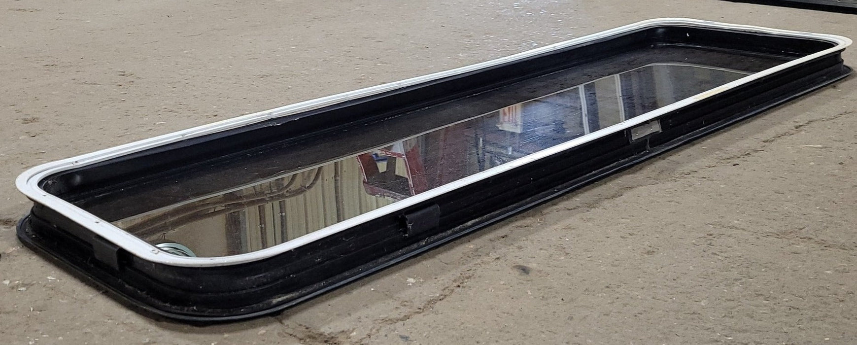 Used Black Radius Non-Opening Window : 16 3/4" W X 59 1/2" H X 1 7/8" D