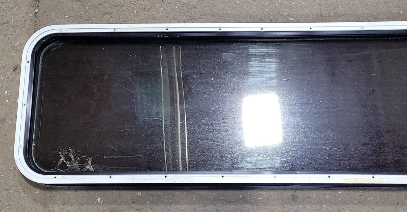 Used Black Radius Non-Opening Window : 16 3/4" W X 59 1/2" H X 1 7/8" D