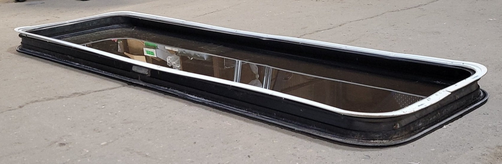 Used Black Radius Non-Opening Window : 16 3/4" W X 59 1/2" H X 1 7/8" D