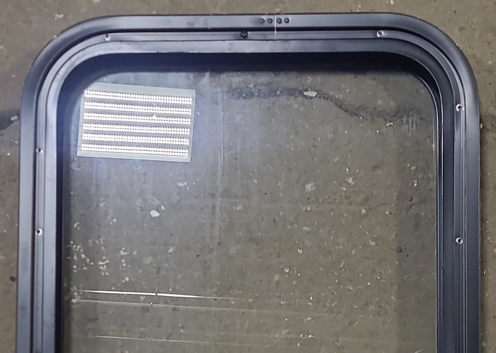Used Black Radius Non Opening Window : 17 1/2" W x 21 1/2" H x 2" D