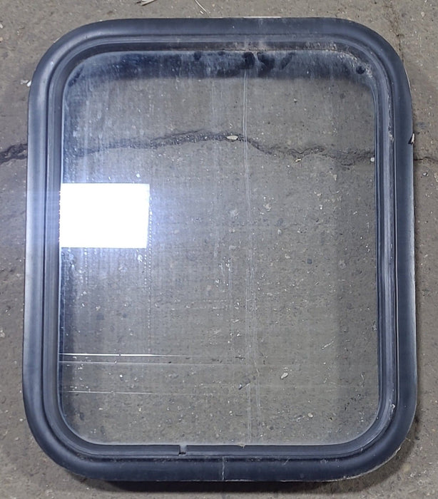 Used Black Radius Non Opening Window : 17 1/2" W x 21 1/2" H x 2" D