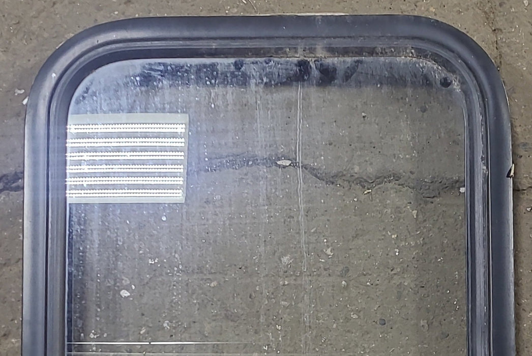 Used Black Radius Non Opening Window : 17 1/2" W x 21 1/2" H x 2" D