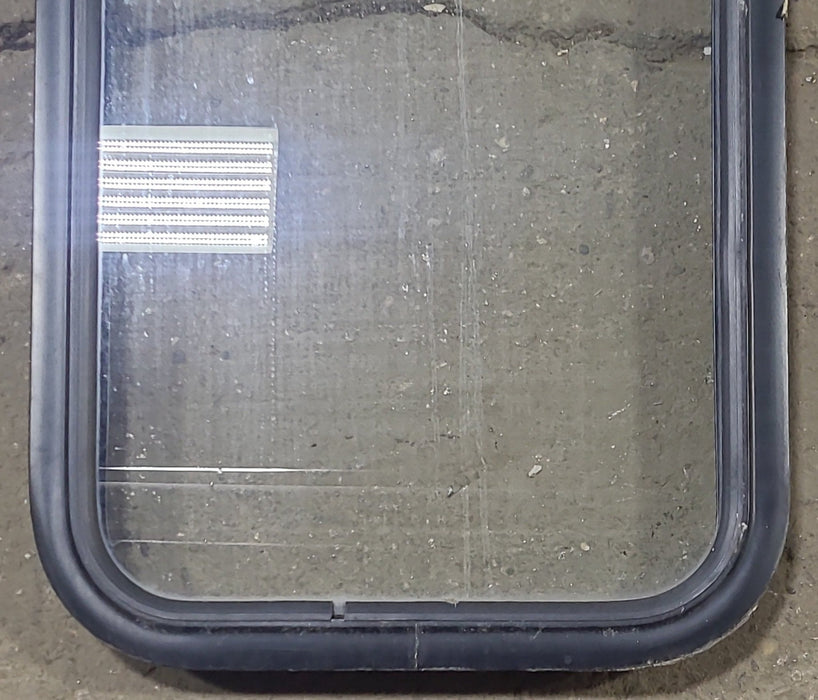 Used Black Radius Non Opening Window : 17 1/2" W x 21 1/2" H x 2" D