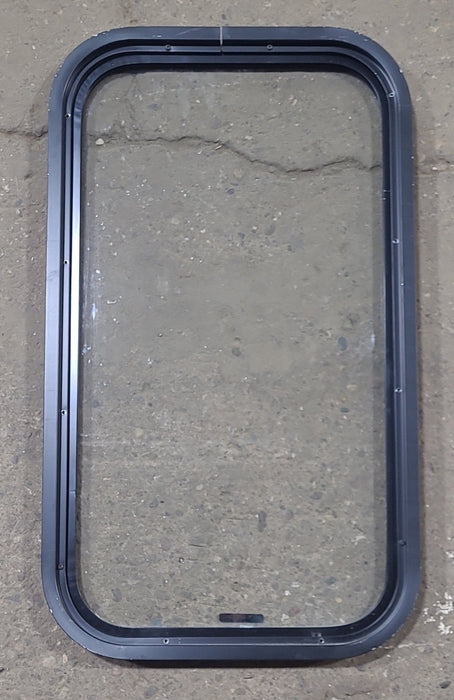Used Black Radius Non Opening Window : 17 1/2" W x 31 3/4" H x 1 1/2" D