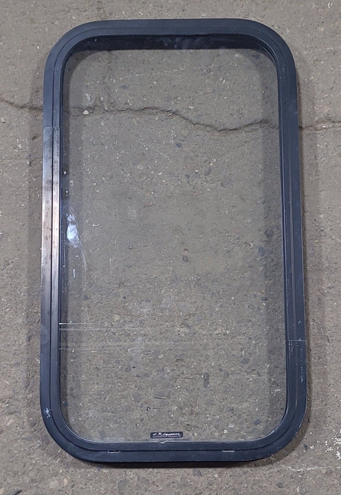 Used Black Radius Non Opening Window : 17 1/2" W x 31 3/4" H x 1 1/2" D
