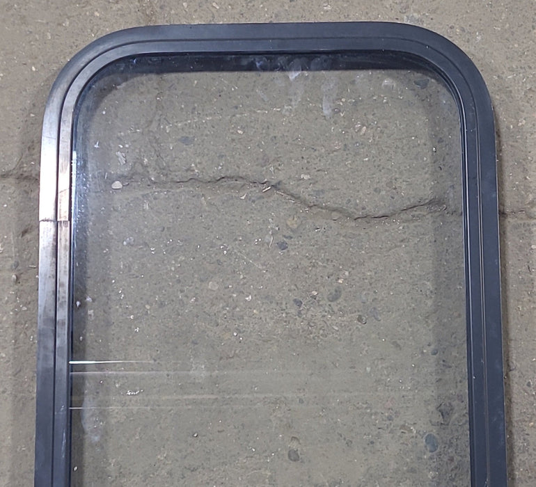 Used Black Radius Non Opening Window : 17 1/2" W x 31 3/4" H x 1 1/2" D