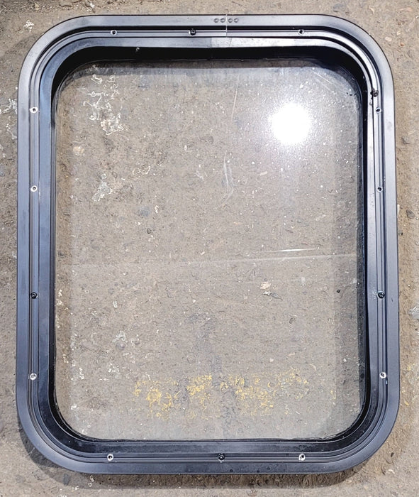 Used Black Radius Non Opening Window : 17 1/4" W x 21 1/4" H x 1 3/4"