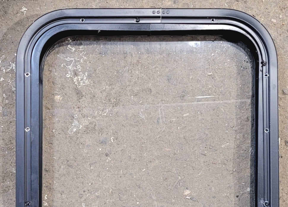 Used Black Radius Non Opening Window : 17 1/4" W x 21 1/4" H x 1 3/4"