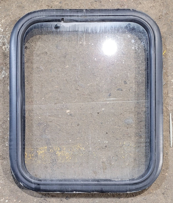 Used Black Radius Non Opening Window : 17 1/4" W x 21 1/4" H x 1 3/4"