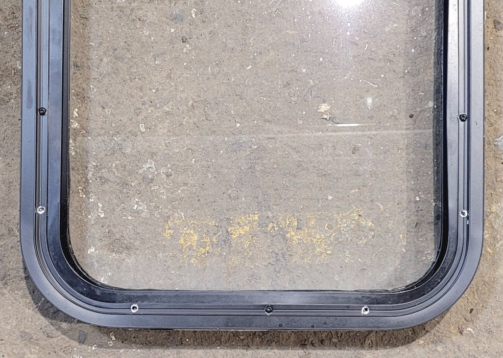 Used Black Radius Non Opening Window : 17 1/4" W x 21 1/4" H x 1 3/4"