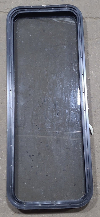 Used Black Radius Non Opening Window : 17 1/4" W x 47 1/2" H x 1 7/8" D - Young Farts RV Parts