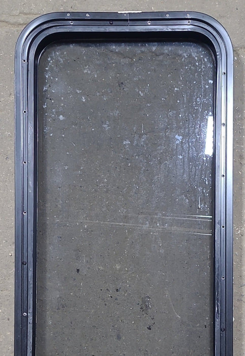 Used Black Radius Non Opening Window : 17 1/4" W x 47 1/2" H x 1 7/8" D - Young Farts RV Parts