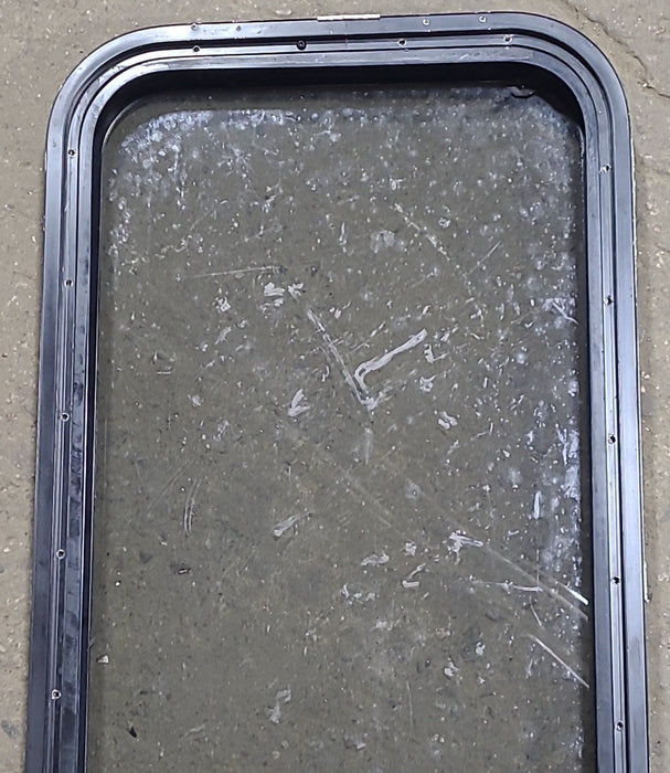 Used Black Radius Non Opening Window : 17 1/4" W x 47 1/2" H x 1 7/8" D