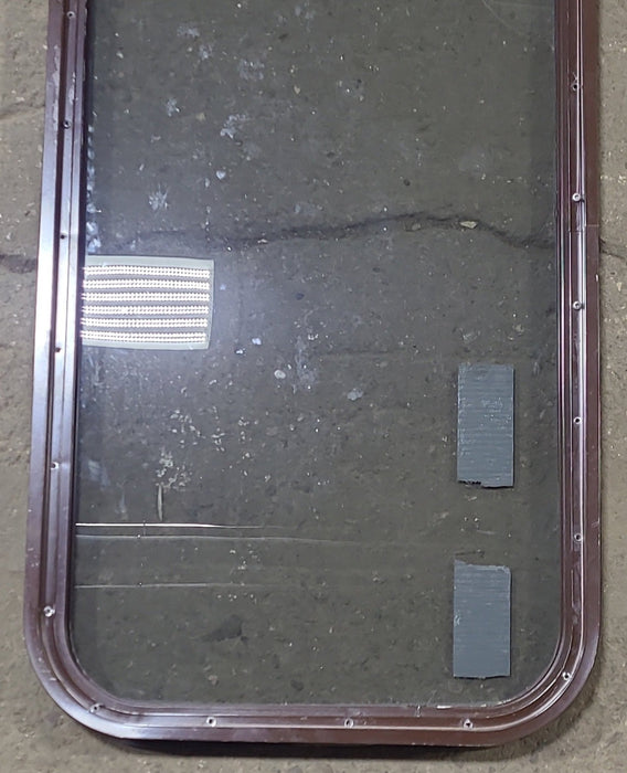 Used Brown Radius Non Opening Window : 17 3/4" W x 39 3/4" H x 1 3/8" D