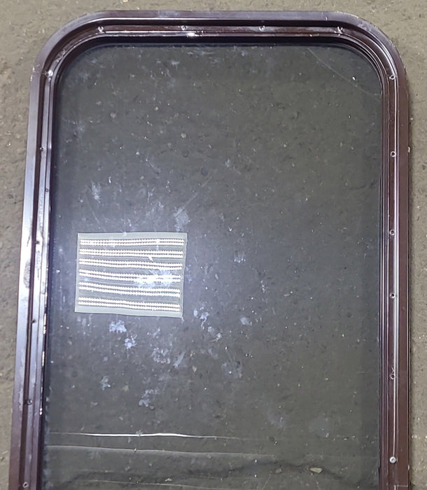 Used Brown Radius Non Opening Window : 17 3/4" W x 39 3/4" H x 1 3/8" D