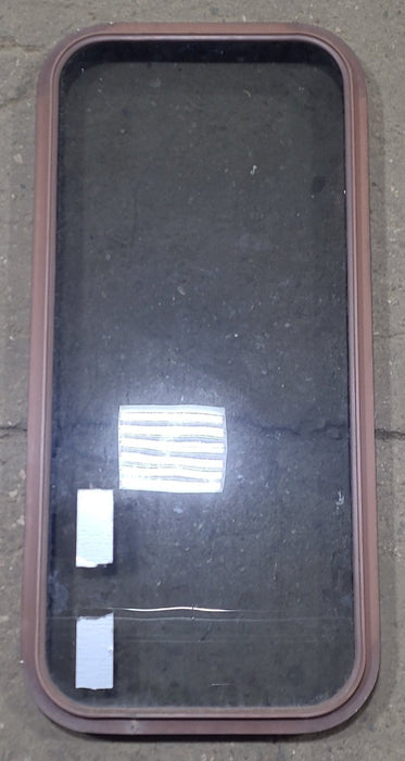 Used Brown Radius Non Opening Window : 17 3/4" W x 39 3/4" H x 1 3/8" D