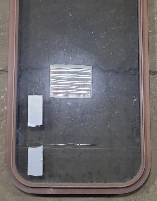 Used Brown Radius Non Opening Window : 17 3/4" W x 39 3/4" H x 1 3/8" D