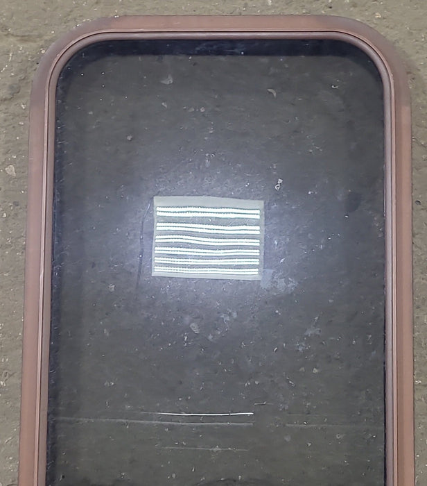 Used Brown Radius Non Opening Window : 17 3/4" W x 39 3/4" H x 1 3/8" D